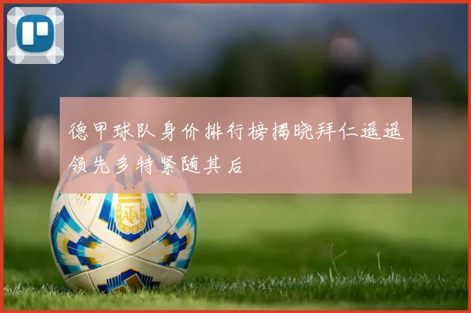 德甲球队身价排行榜揭晓拜仁遥遥领先多特紧随其后
